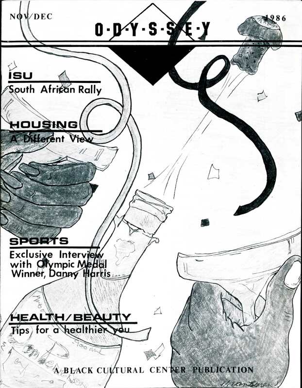 Cover of student publication, Odyssey, Nov/Dec 1986 issue. 