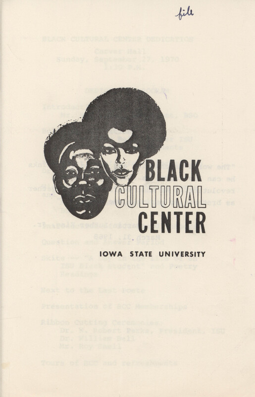 Black Cultural Center Dedication Program