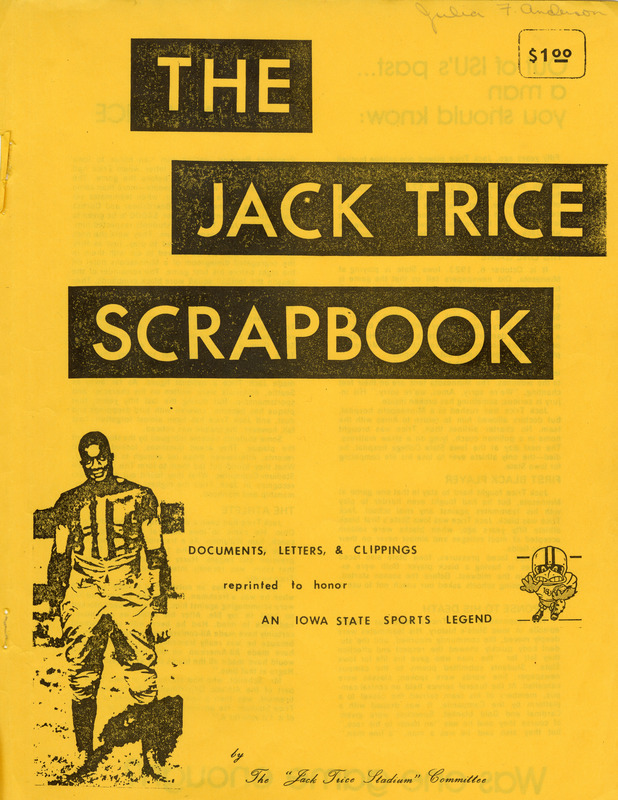 The Jack Trice Scrapbook created by The “Jack Trice Stadium” Committee, page 1