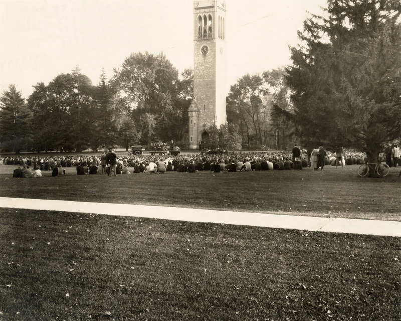 Photograph of the Memorial Service for Jack Trice at Iowa State College