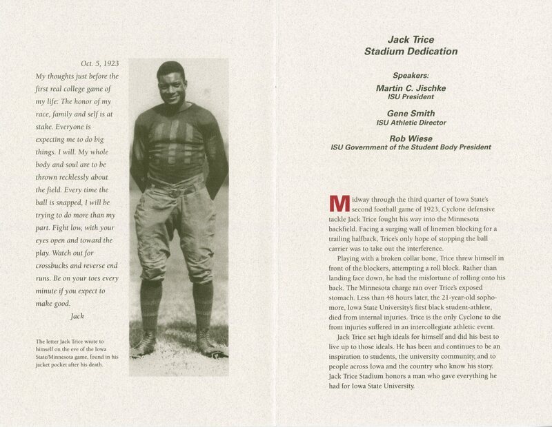 Jack Trice Stadium Dedication Program, inside