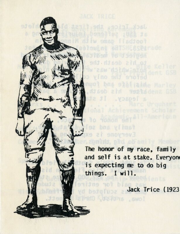 Program for the Jack Trice Statue Dedication Ceremony, cover