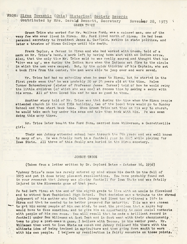 The Jack Trice Scrapbook created by The “Jack Trice Stadium” Committee, page 10