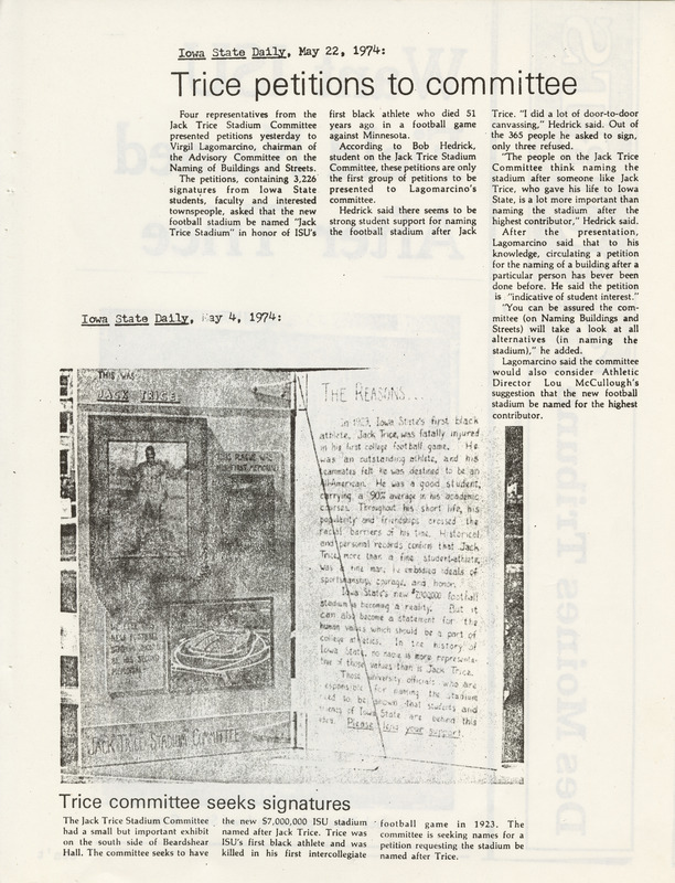 The Jack Trice Scrapbook created by The “Jack Trice Stadium” Committee, page 27