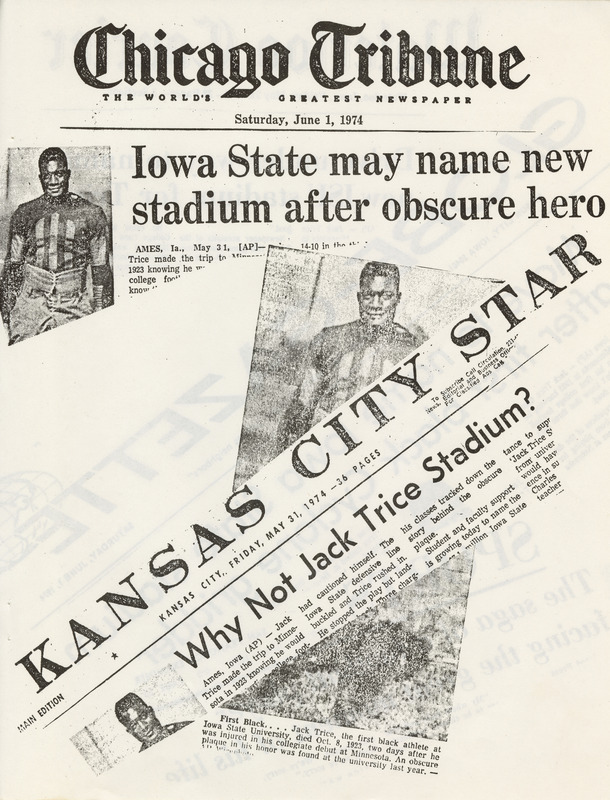 The Jack Trice Scrapbook created by The “Jack Trice Stadium” Committee, page 31