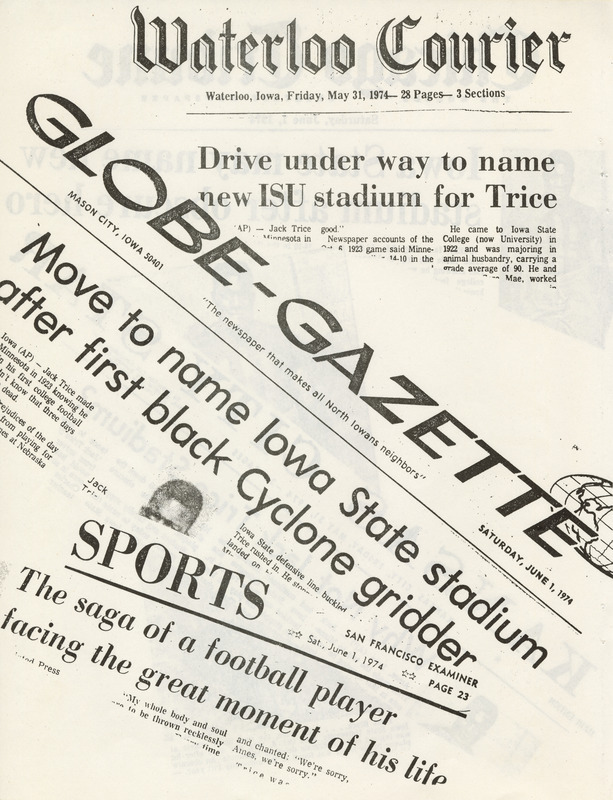 The Jack Trice Scrapbook created by The “Jack Trice Stadium” Committee, page 32