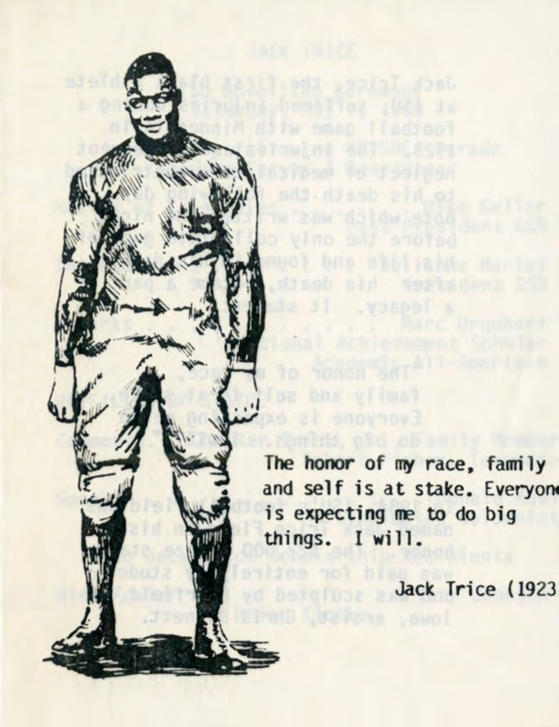 Program for the Jack Trice Statue Dedication Ceremony